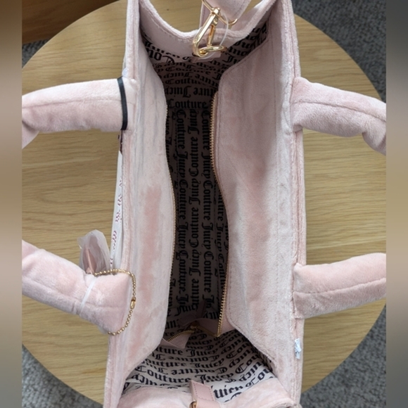 Juicy Couture Dusty Blush Pink Velour LARGE Big Spender Tote Bag/Purse - Picture 7 of 16